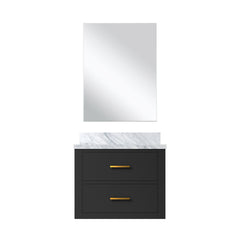 Black Single Bath Vanity 24 in. W x 18 in. D, Acrylic Countertop and 18 in. Mirror