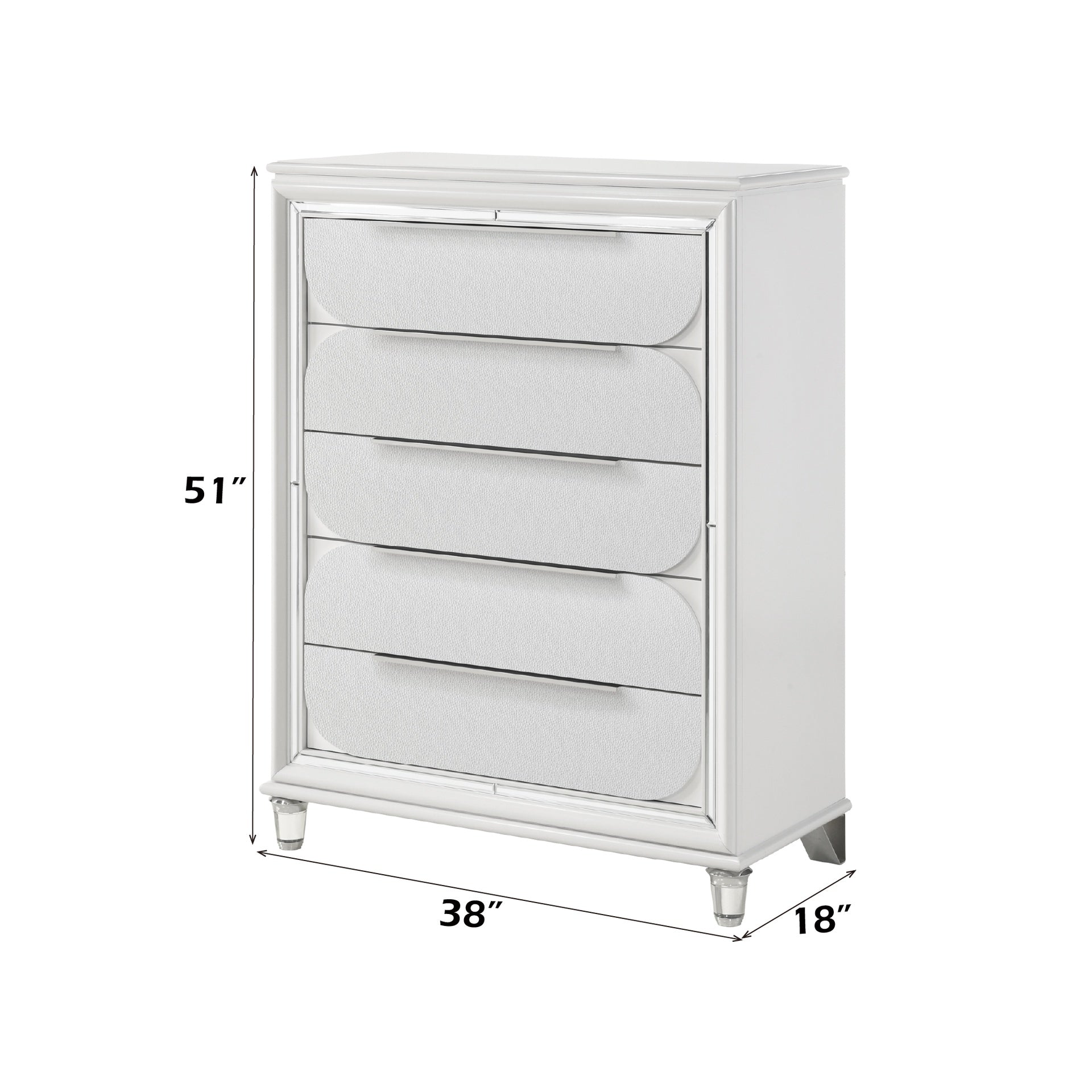 Tarian Pearl White Finish Chest