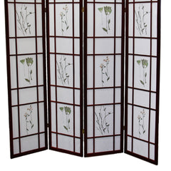 70" Tall 4-Panel Screen / Room Divider "Shoji", Cherry