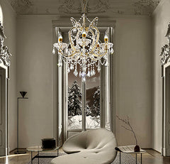 22"In Bella Petite Gold Crystal 5-Led Light Chandelier
