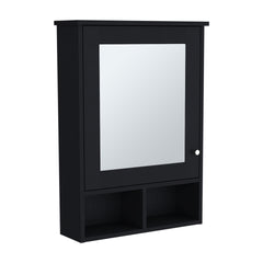 Vina Medicine Cabinet with Mirror Door 29" High Cabinet Organizer with Three concealed Shelves and Two Open shelves  for Bathroom, Kitchen, Mudroom