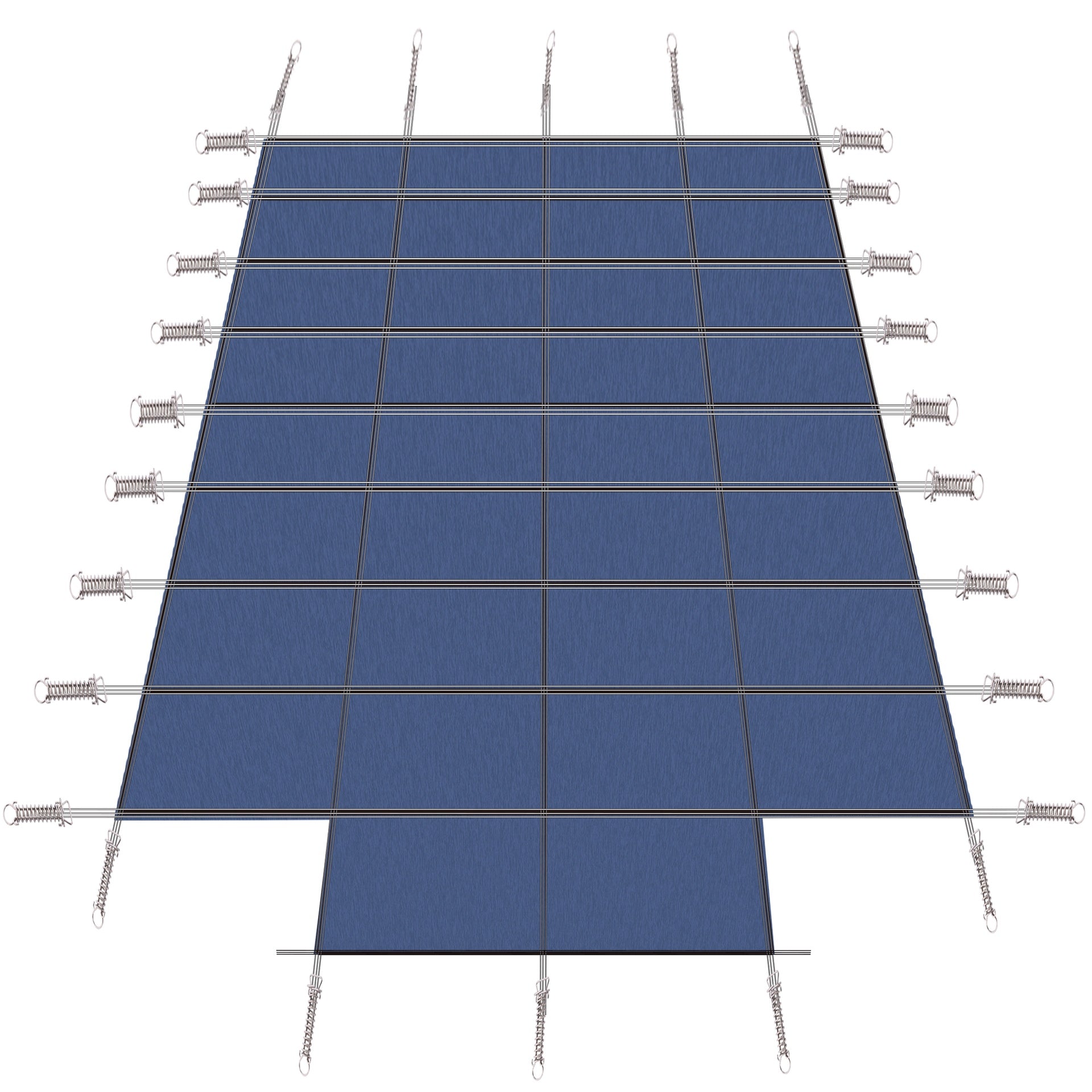 Pool Safety Cover, Fits 20x40ft Rectangular Inground Winter Swimming Pools, with 4x8ft Center End Step, Triple Stitched, High Strength Mesh PP, Great Rain Permeability, Installation Hardware,Blue Mesh