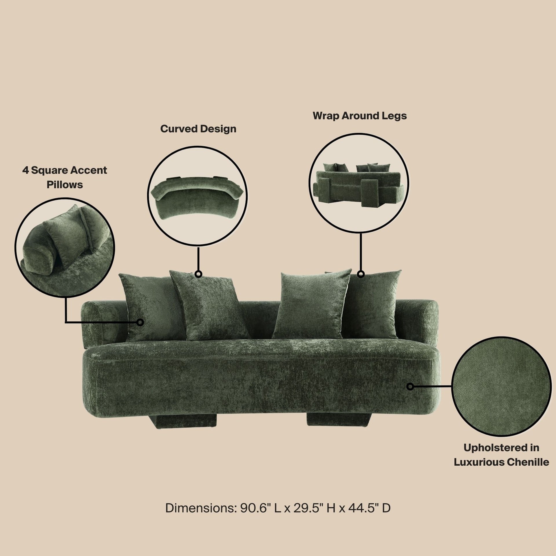 Sofa in Olive Green