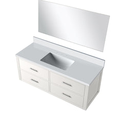 White Single Bath Vanity 48 in. W x 22 in. D, Cultured Marble Countertop and 43 in. Mirror
