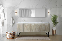 Rustic Acacia Double Bath Vanity 80 in. W x 20 in. D, with White Quartz Top
