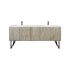 Rustic Acacia Double Bath Vanity 80 in. W x 20 in. D, Cultured Marble Top and Gun Metal Faucet Set