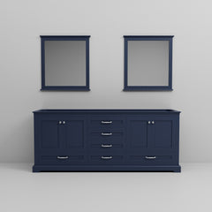 Navy Blue Double Bath Vanity 80 in. W x 22 in. D, and 30 in. Mirrors