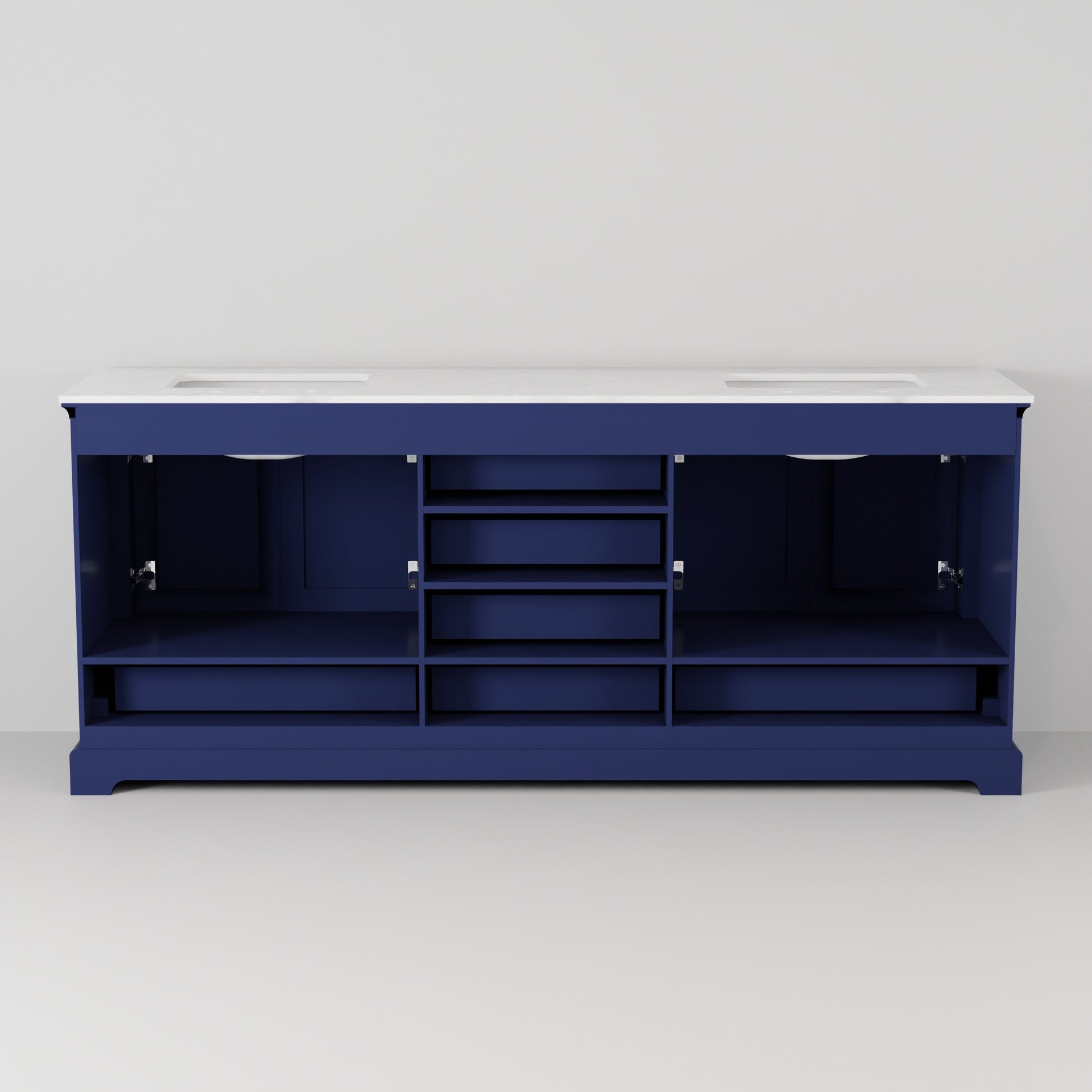 Navy Blue Double Bath Vanity 80 in. W x 22 in. D, and 30 in. Mirrors