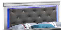 Elegant Silver Champagne Transitional King Bed