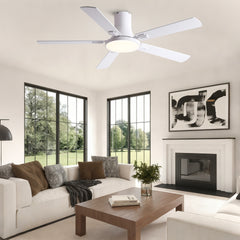 52 inch Mordern White Ceiling Fan with Light and Remote control