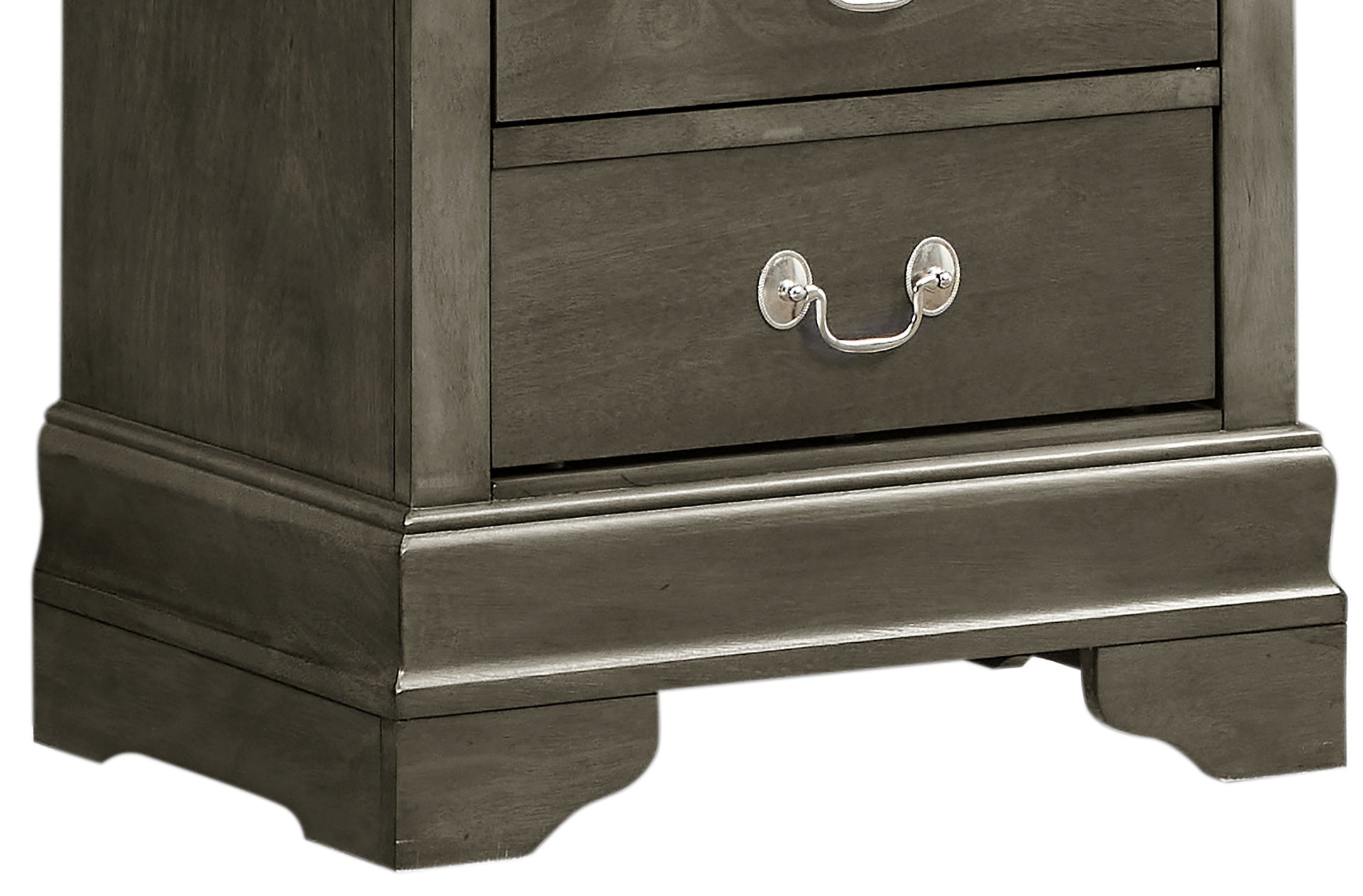 Elegant Gray Traditional Nightstand
