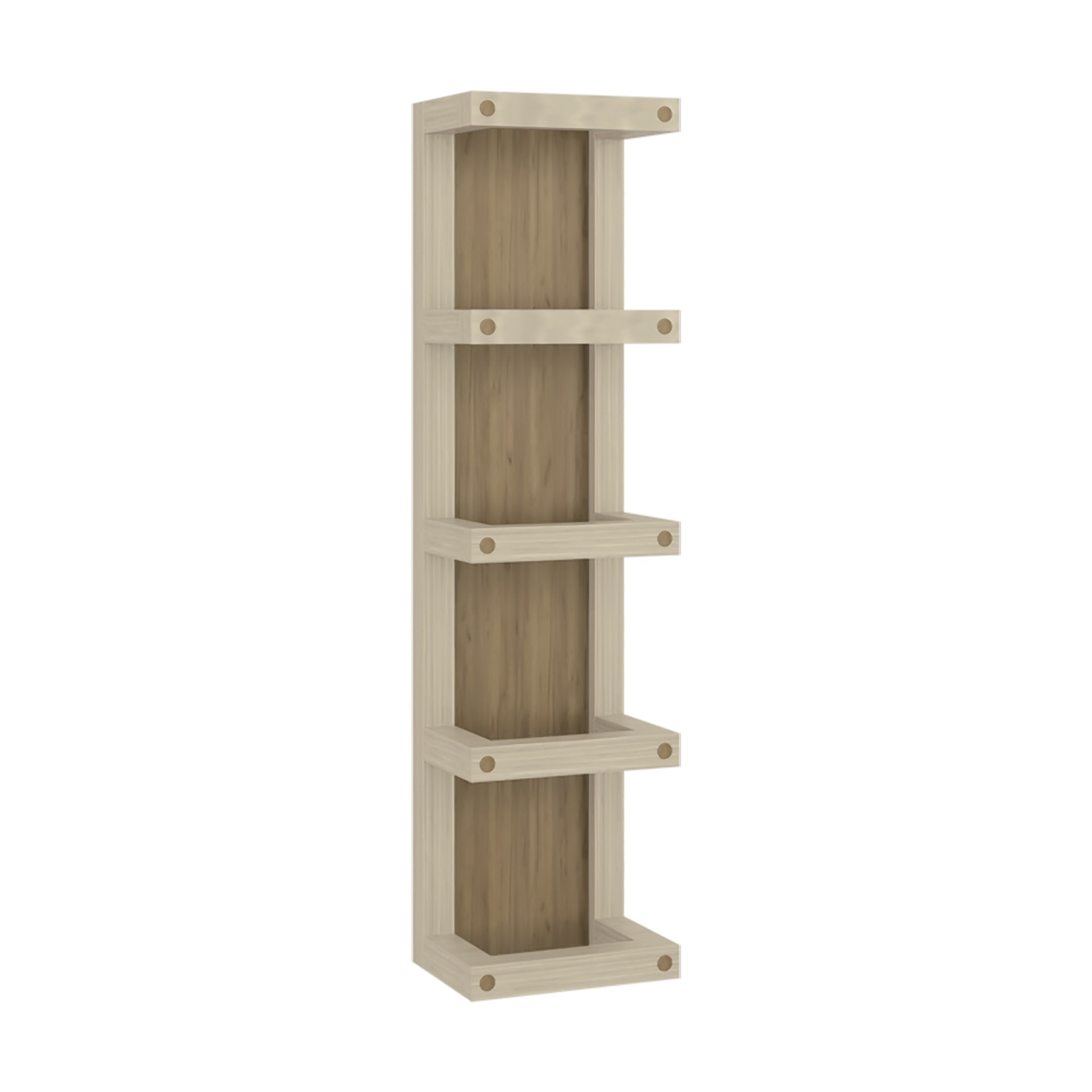 Arlington 5-Tier Wall Towel Rack, Vertical Storage Organizer for Bathroom Towels and Accessories, Natural Oak