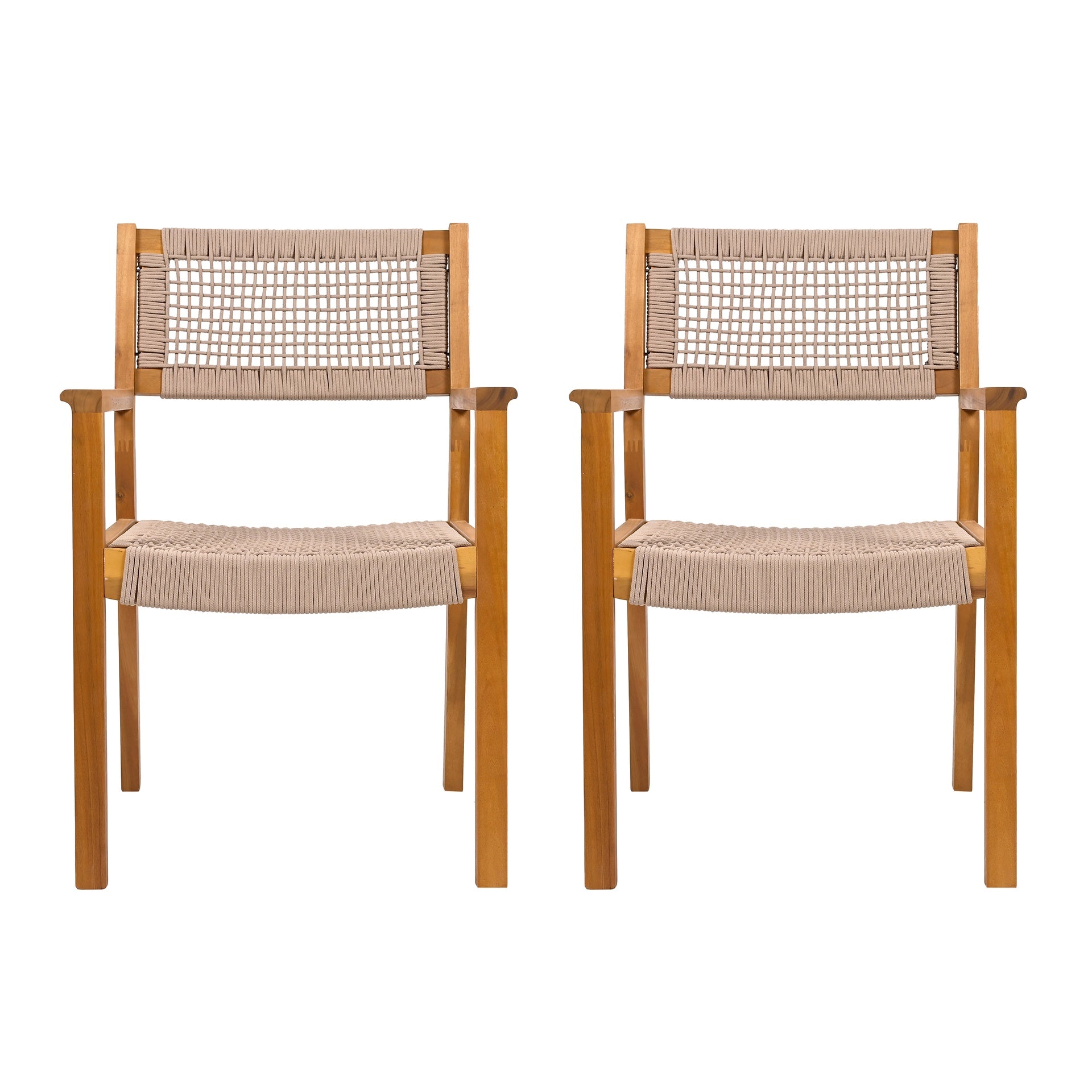 BRAIDED DINING CHAIR Light Brown