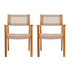 BRAIDED DINING CHAIR Light Brown