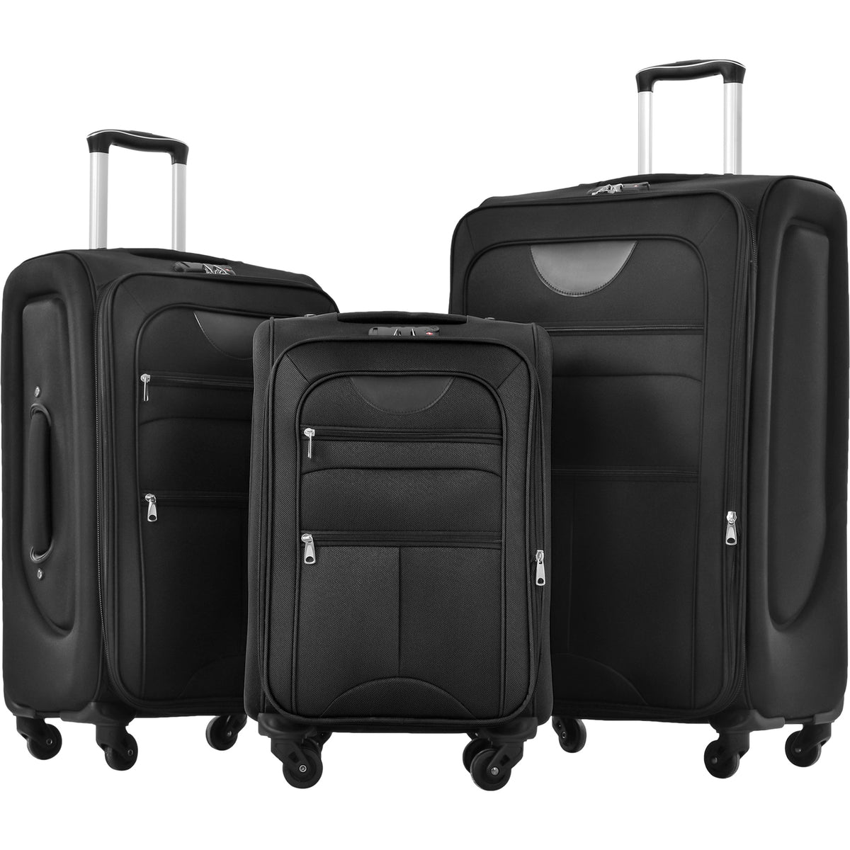 Softside Luggage Expandable 3 Piece Set Suitcase Upright Spinner Softshell Lightweight Luggage Travel Set-22/26/30 inches