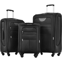 Softside Luggage Expandable 3 Piece Set Suitcase Upright Spinner Softshell Lightweight Luggage Travel Set-22/26/30 inches