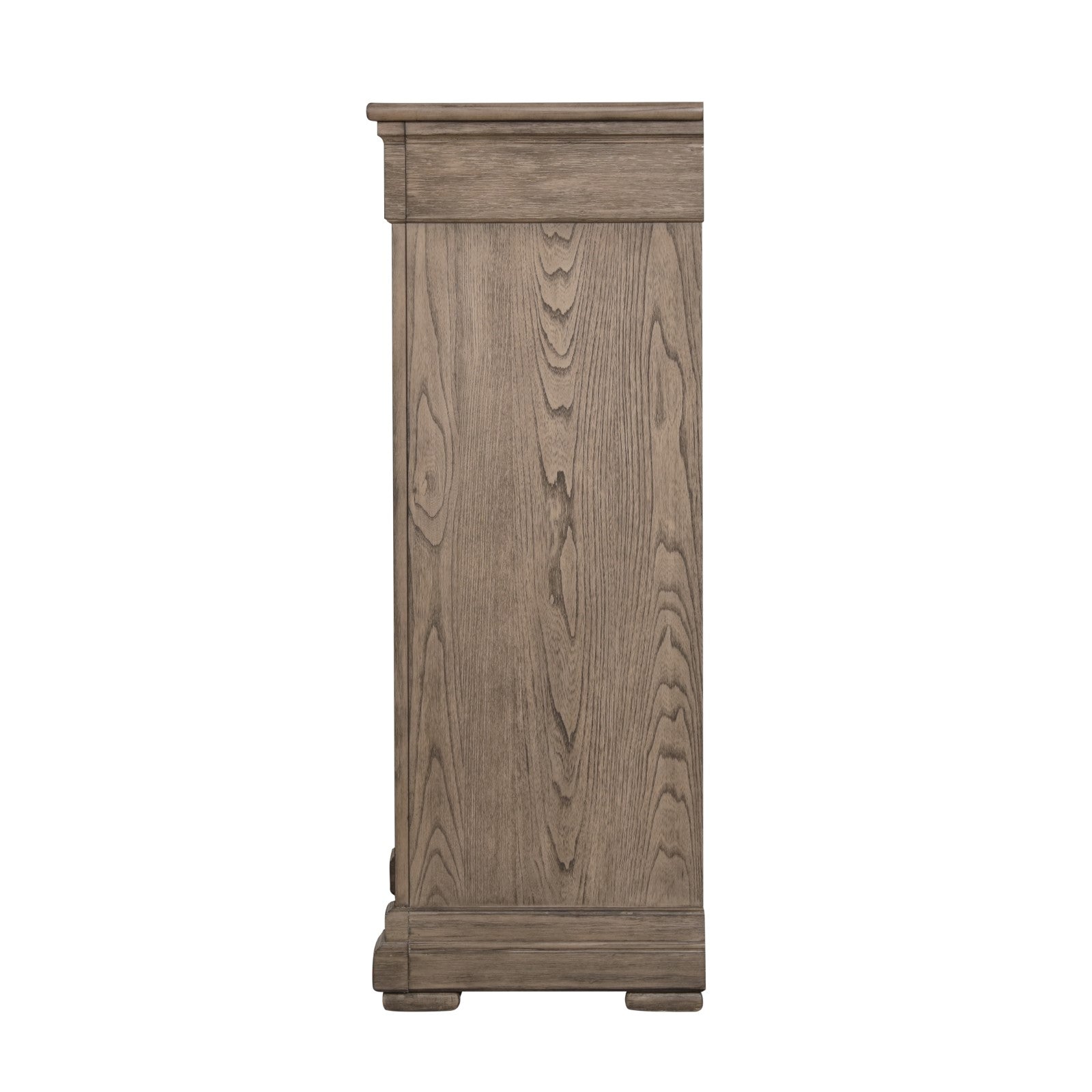 Weathered Gray Finish Chest 1pc Transitional Style Metal Slide Glides English Dovetail Drawers Metal Handles And Knobs Bedroom Furniture
