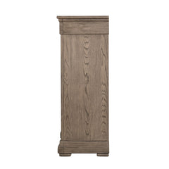 Weathered Gray Finish Chest 1pc Transitional Style Metal Slide Glides English Dovetail Drawers Metal Handles And Knobs Bedroom Furniture