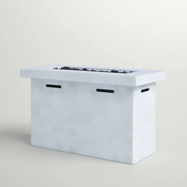 25" H x 42" W Fiber Reinforced Concrete Propane Outdoor Fire Pit Table