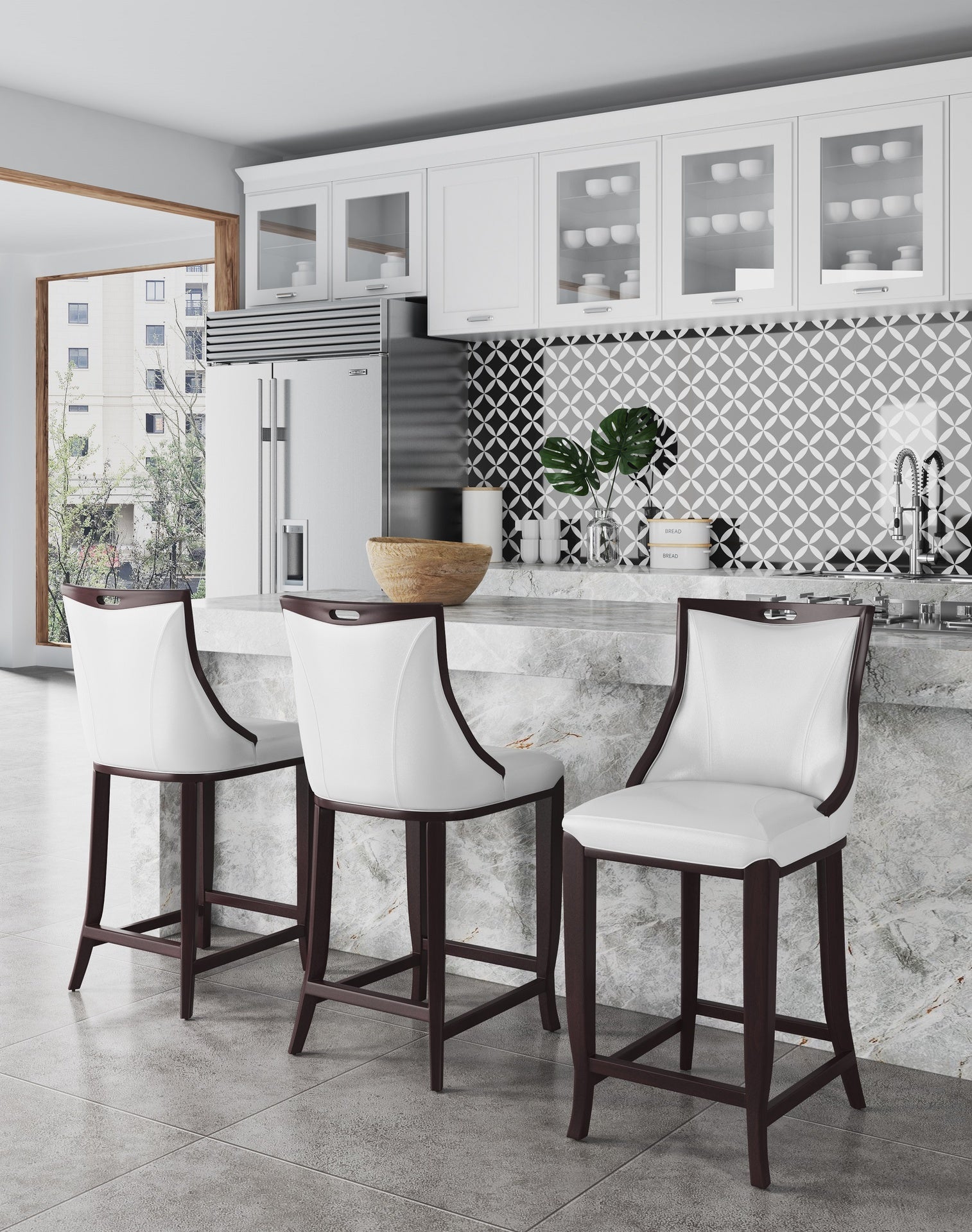 Barstool in Pearl White