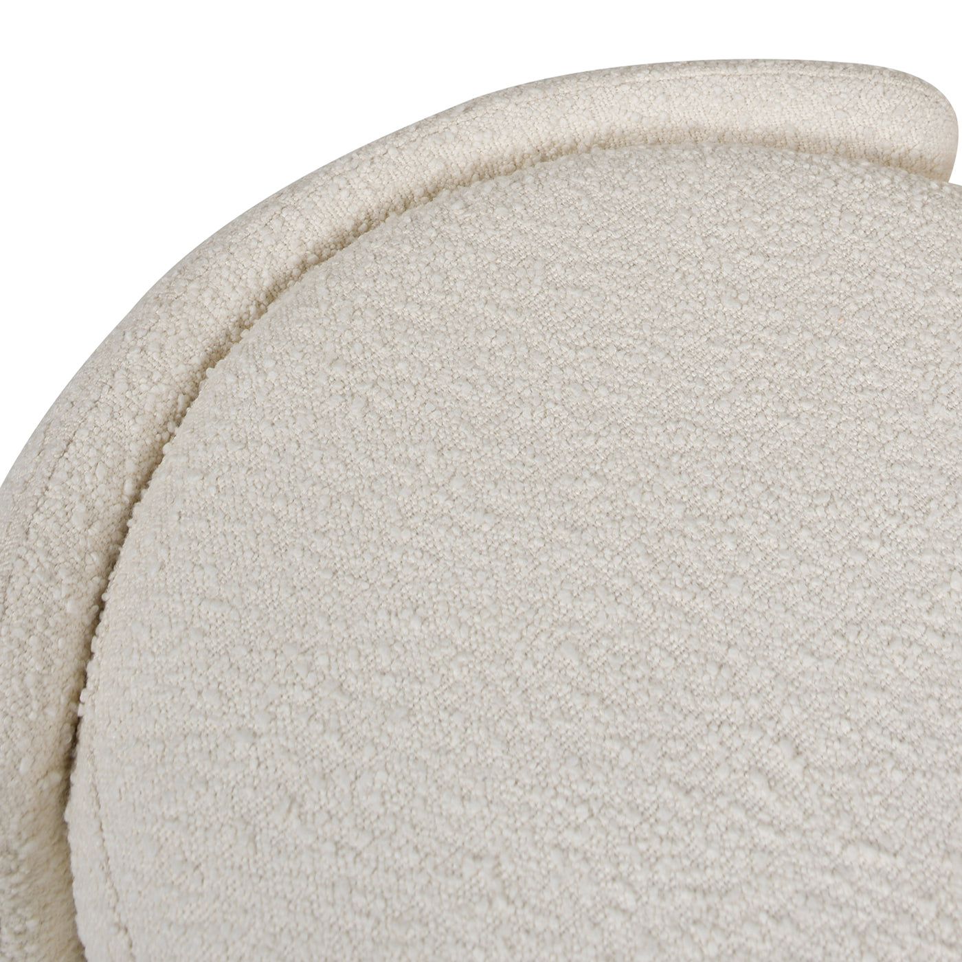 Fuji 43" Upholstered Oval Storage Bench, Ivory White Boucle