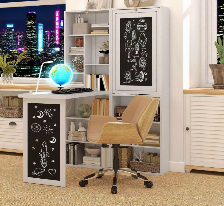 Fold-out Convertible Office Desk, Wall Mount Computer Desk