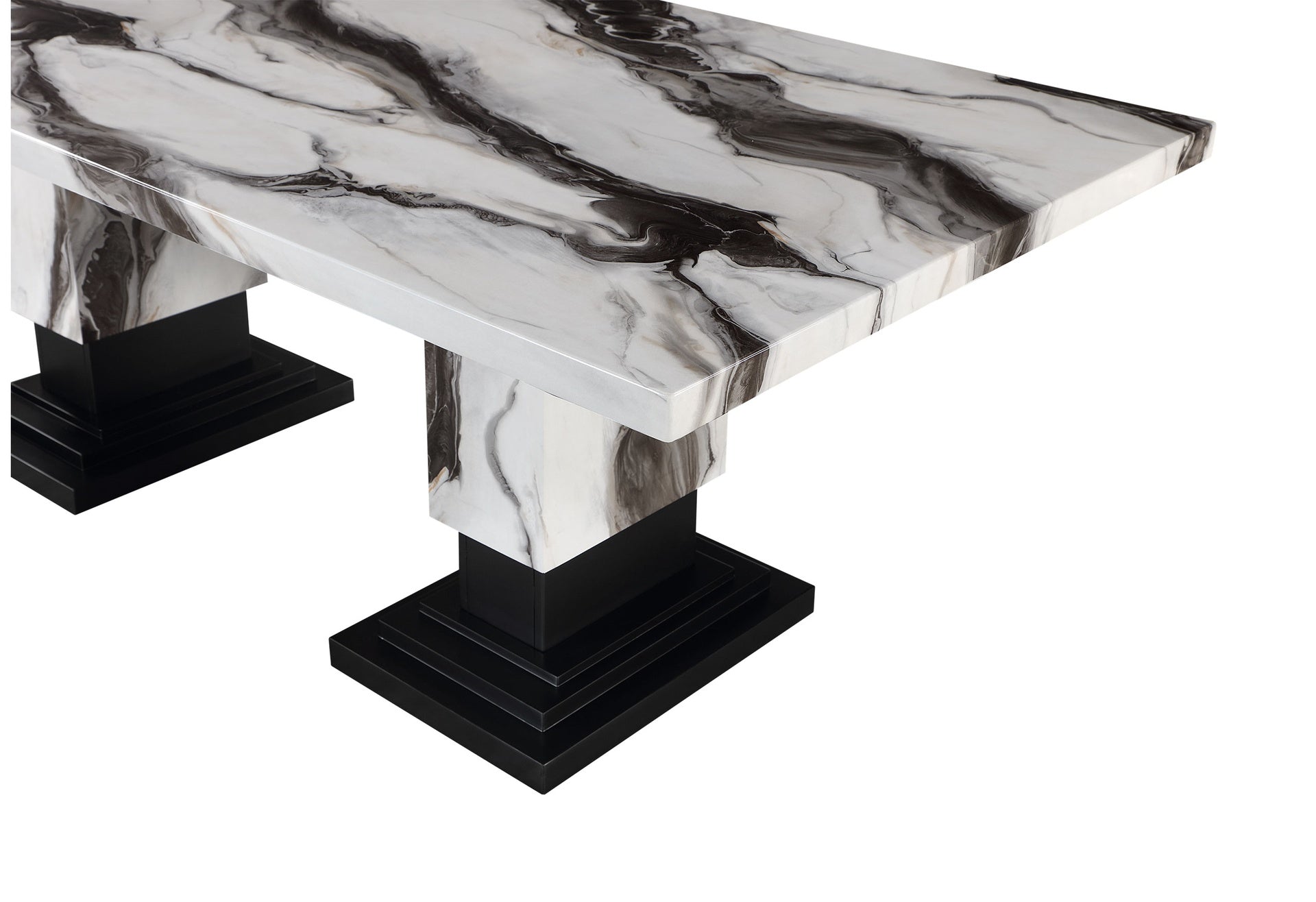 STACEY ZEBRA WHITE/BLACK DINING TABLE
