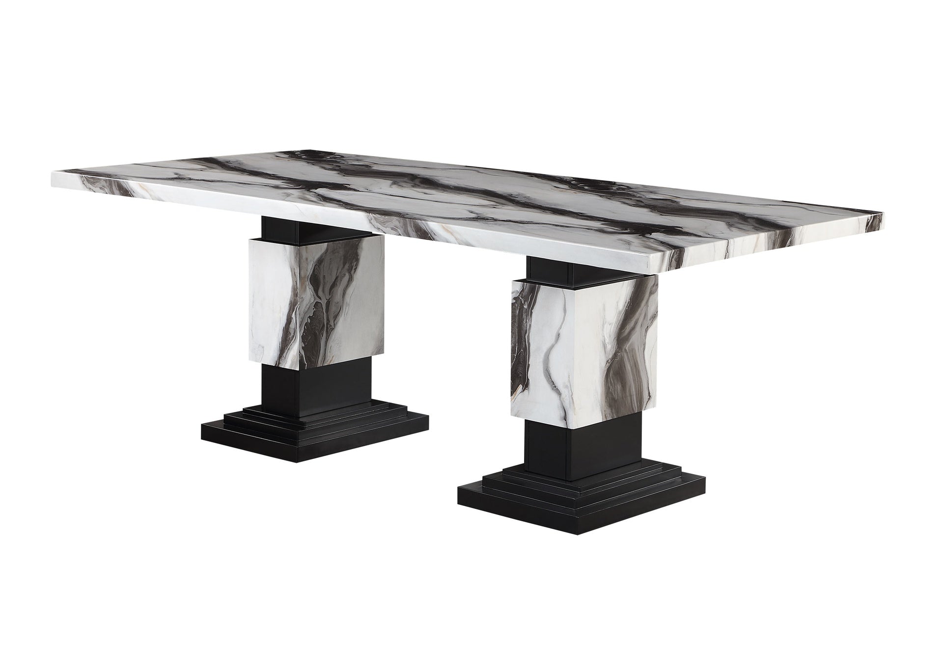 STACEY ZEBRA WHITE/BLACK DINING TABLE