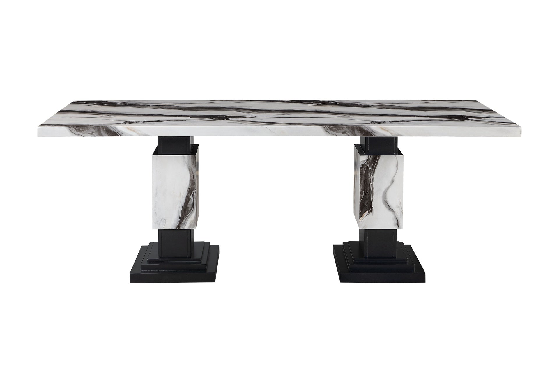 STACEY ZEBRA WHITE/BLACK DINING TABLE SET
