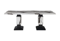 STACEY ZEBRA WHITE/BLACK DINING TABLE SET