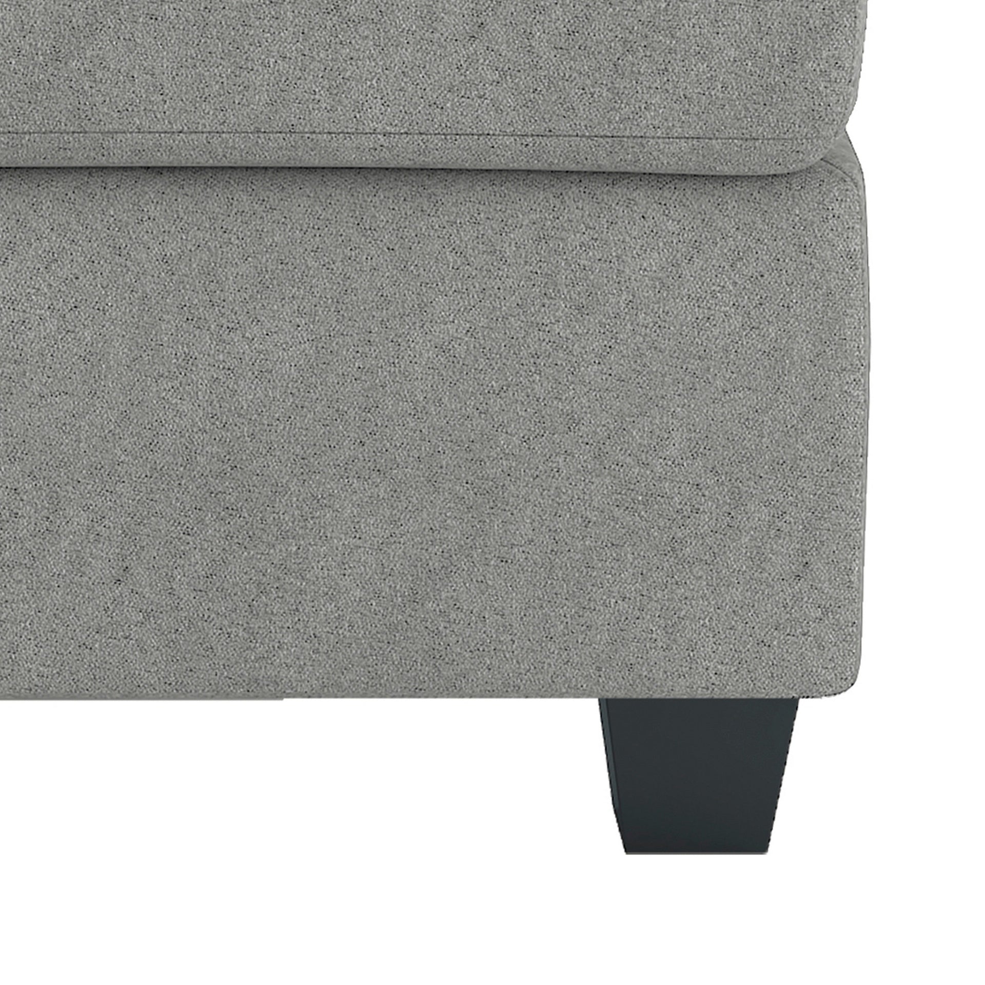 Aston 33 Inch Ottoman, Light Gray Microfiber, Interior Storage, Solid Wood