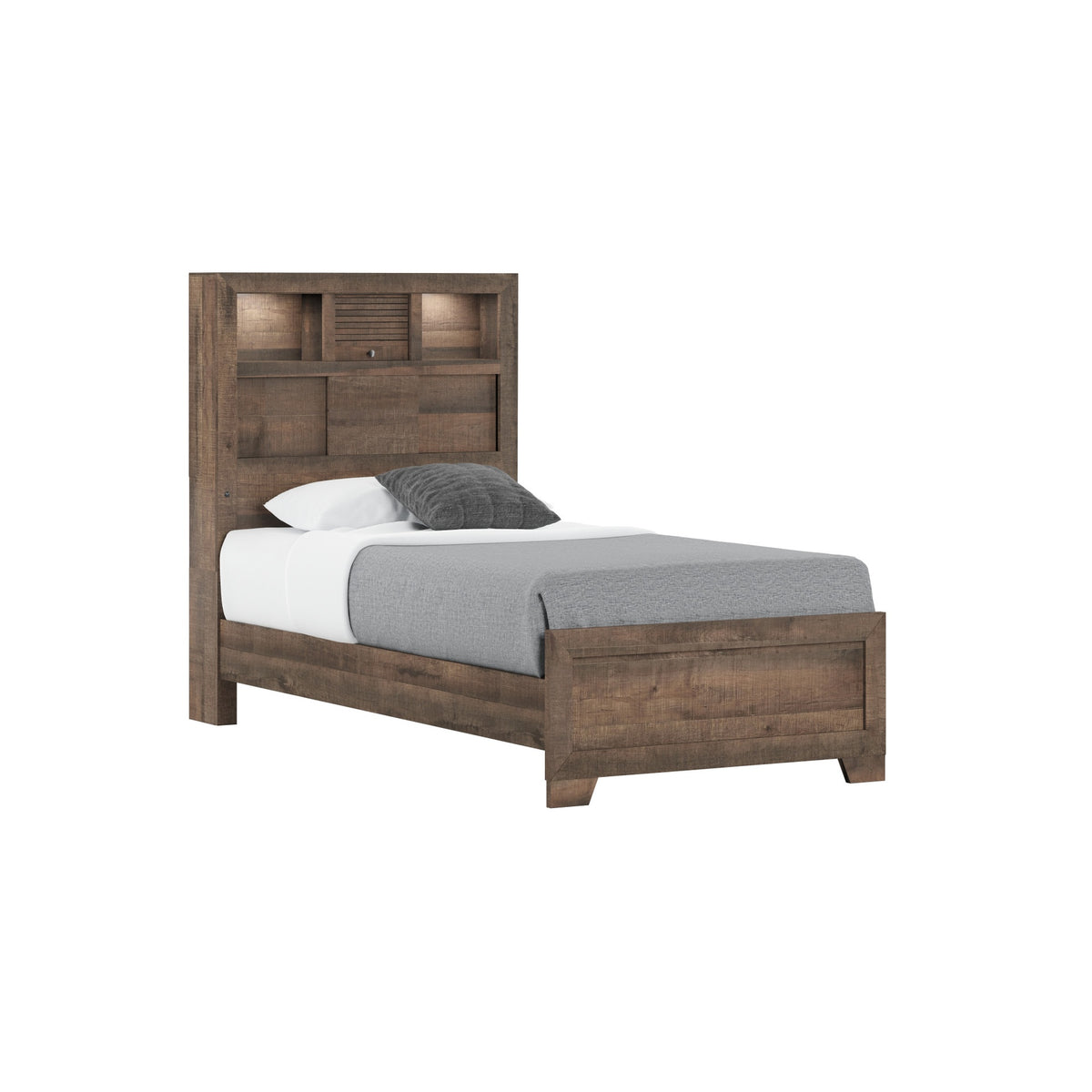 Brown Twin Bookcase Bed
