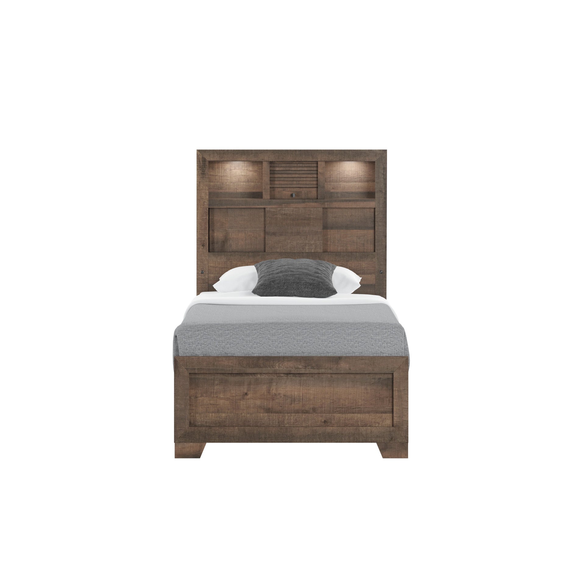 Brown Twin Bookcase Bed