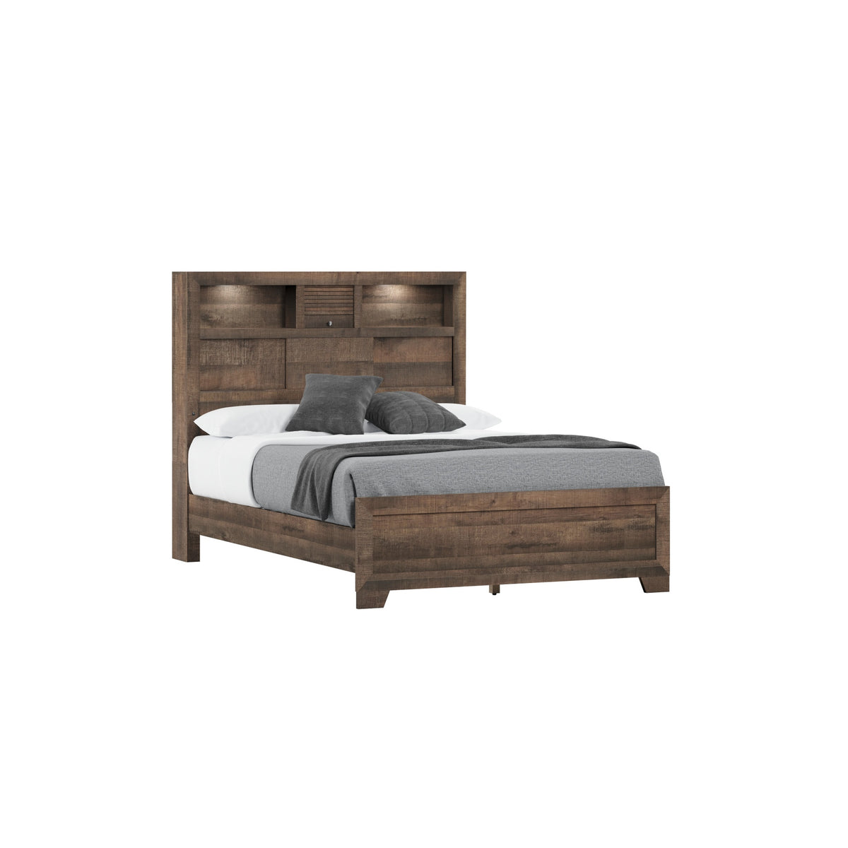 Brown Full Bookcase Bed