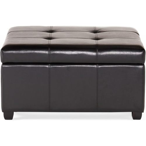 35inch Storage Ottoman,Large Square Ottoman Bench with Storage,Tufted Ottomans Footstool for Living Room