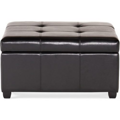 35inch Storage Ottoman,Large Square Ottoman Bench with Storage,Tufted Ottomans Footstool for Living Room