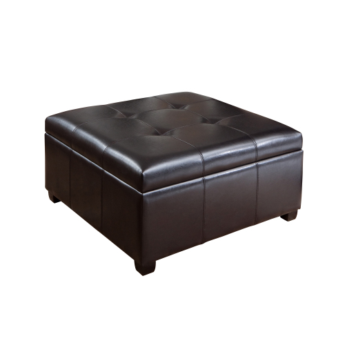 35inch Storage Ottoman,Large Square Ottoman Bench with Storage,Tufted Ottomans Footstool for Living Room