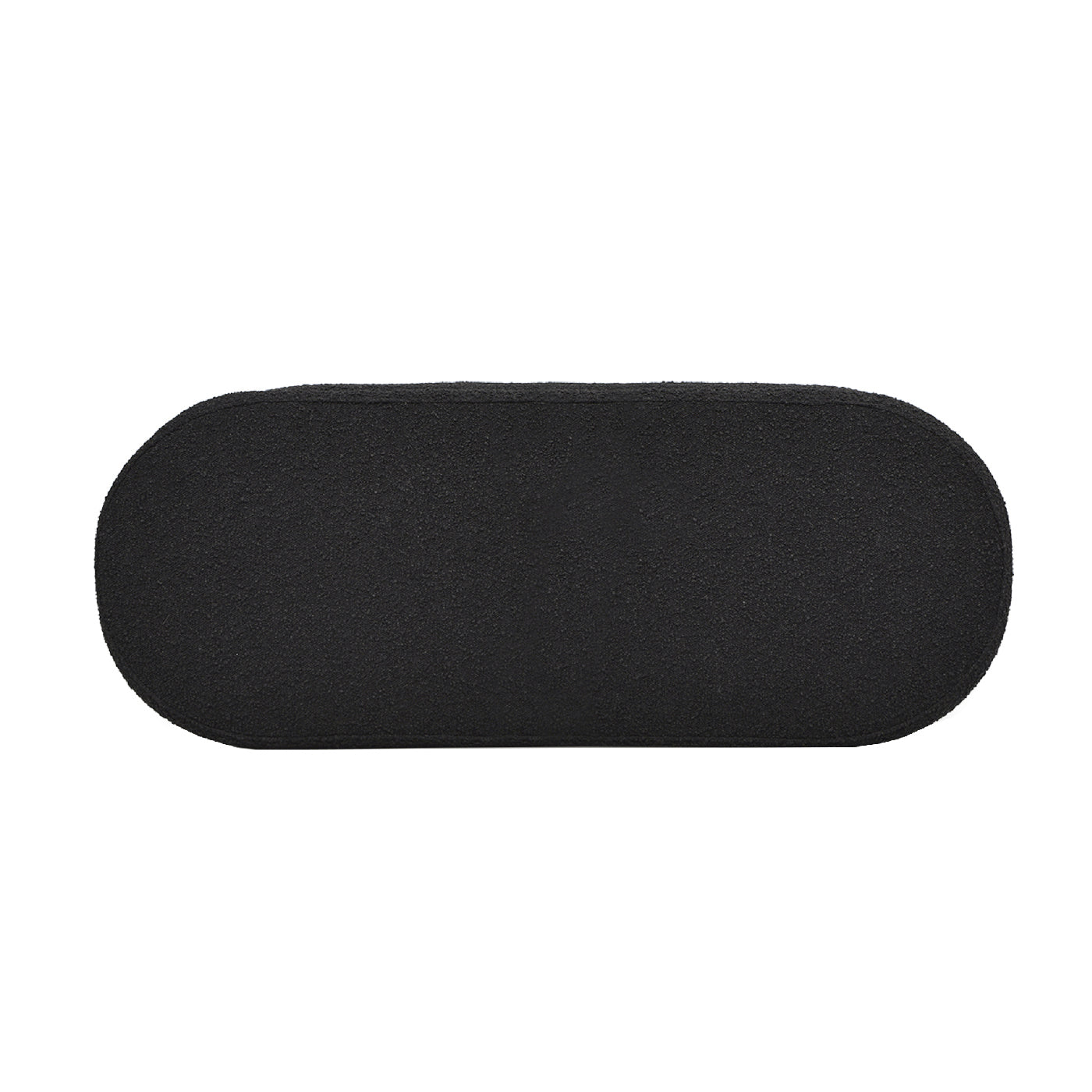 Fuji 49" Upholstered Oval Storage Bench, Ebony Black Boucle