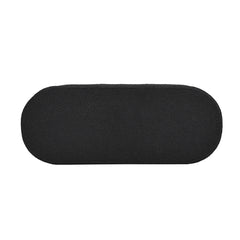 Fuji 49" Upholstered Oval Storage Bench, Ebony Black Boucle
