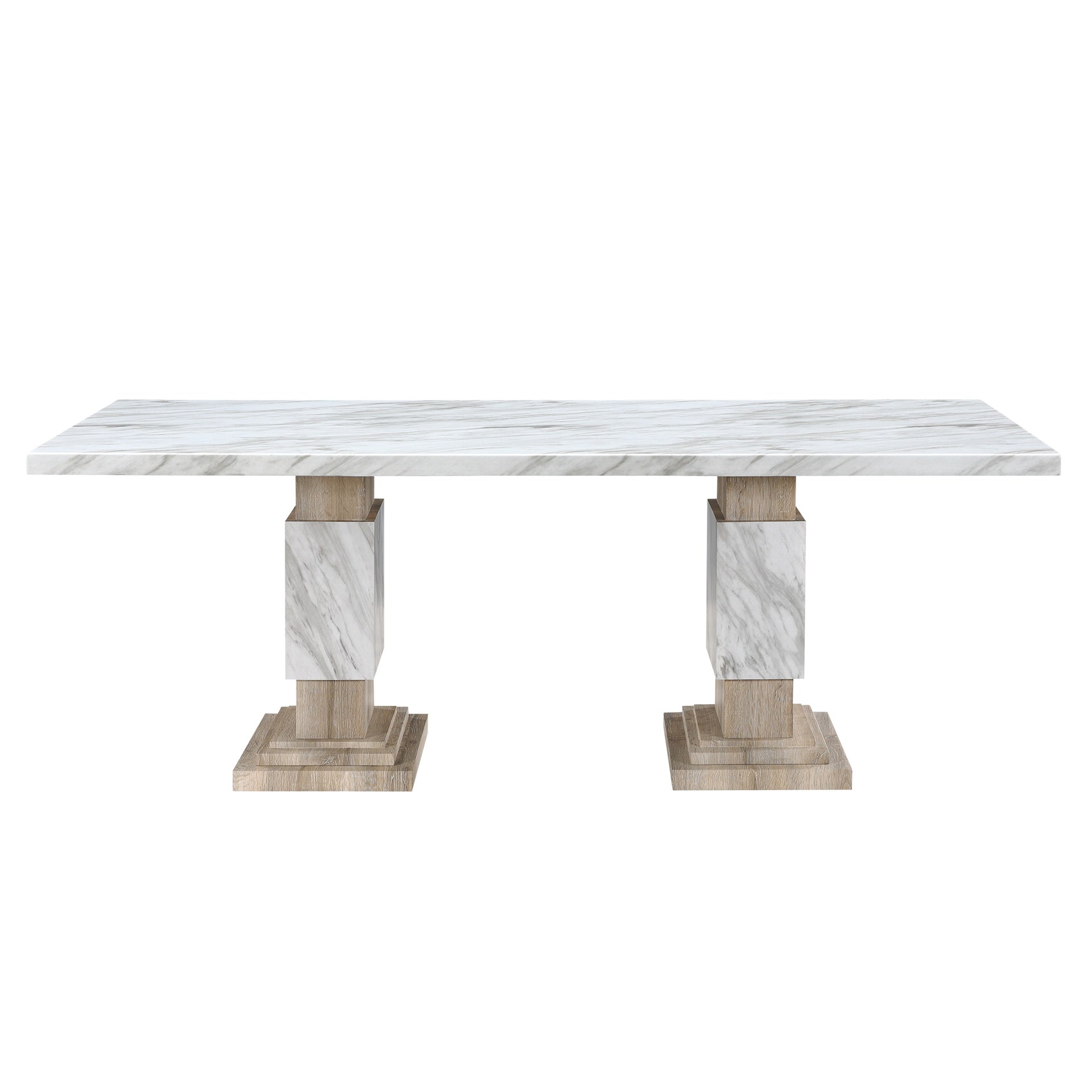 STACEY BEIGE/NATURAL DINING TABLE SET