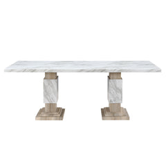 STACEY BEIGE/NATURAL DINING TABLE SET