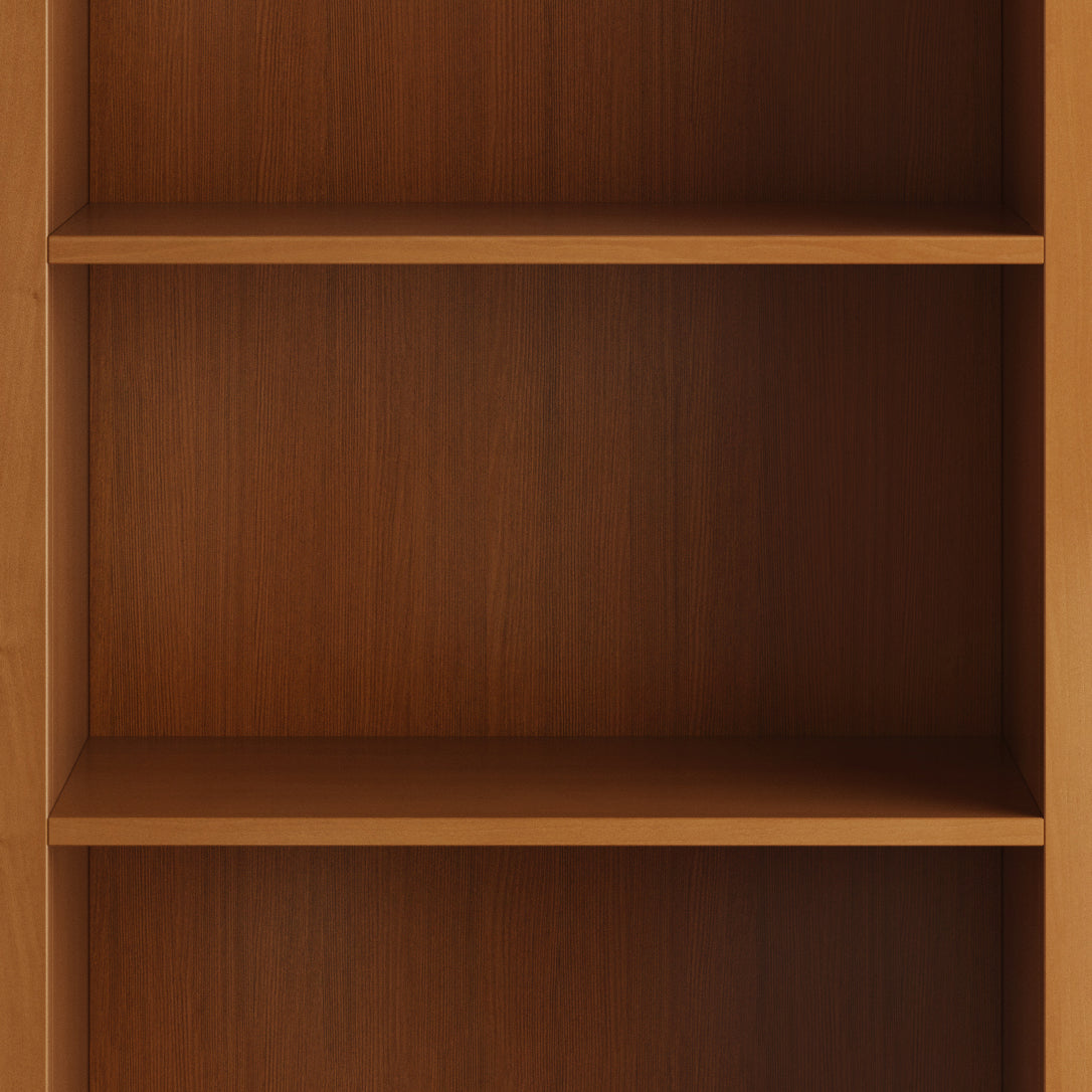 Amherst 30 inch Solid Wood 5 Shelf Bookcase in Light Golden Brown