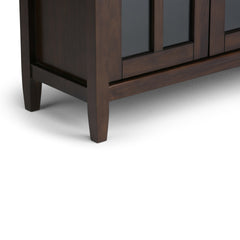 Warm Shaker 32 inch Wide Solid Wood Low Storage Cabinet in Tobacco Brown