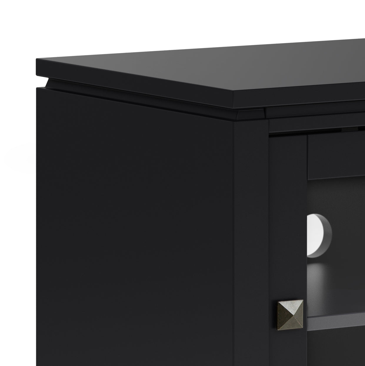 Cosmopolitan 48 inch Wide Solid Wood TV Stand in Black For TVs up to 55 inches