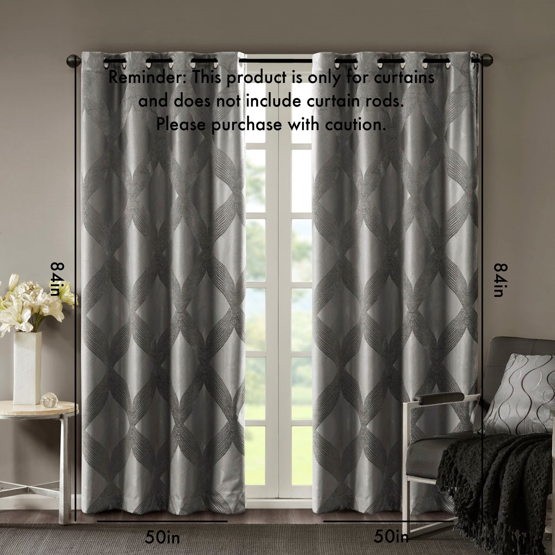 Knitted Jacquard Total Blackout Curtain Panel(Only 1 Pc Panel)