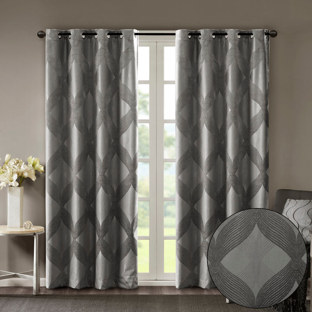 Knitted Jacquard Total Blackout Curtain Panel(Only 1 Pc Panel)