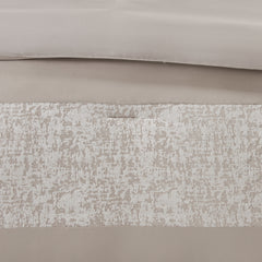 7 Piece Chenille Jacquard Comforter Set Taupe Cal King
