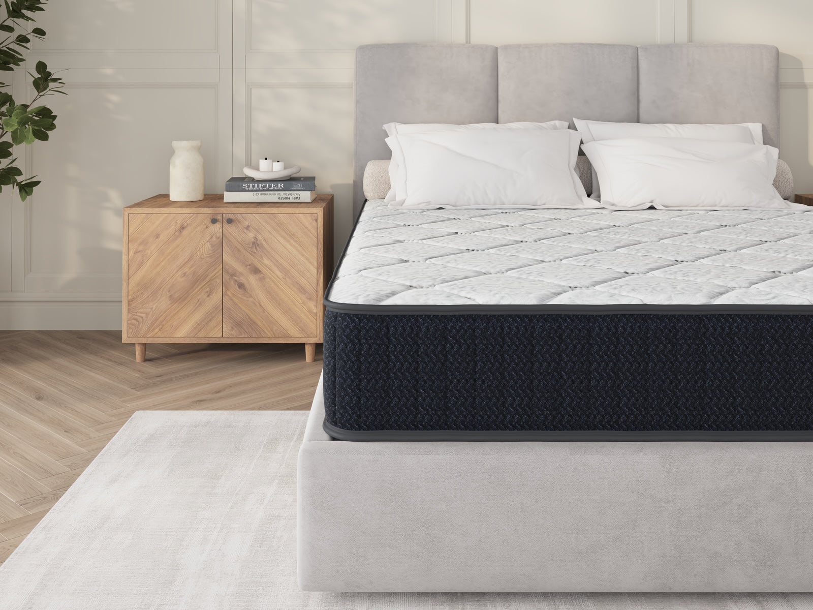 Assembled in USA - 10" Queen Nest Basic Innerspring Hybrid Mattress, Pressure Relief, and Motion Isolation, CertiPUR-US and Oeko TEX Certified