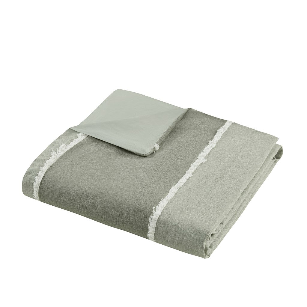 Full/Queen 3 Piece Striped Cotton Duvet Cover Set