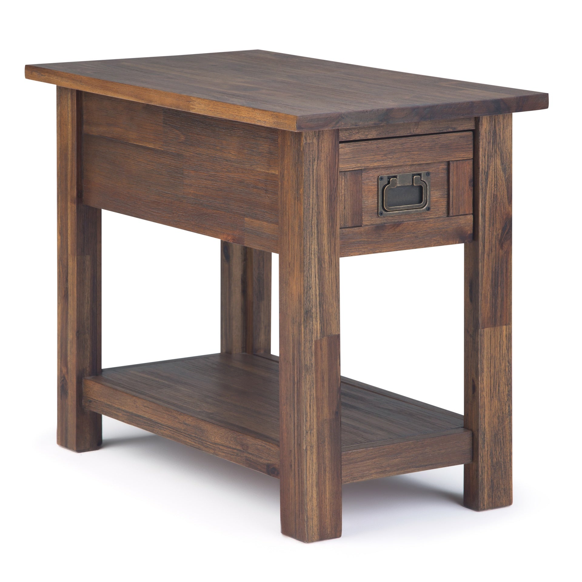 Monroe - Narrow Side Table - Distressed Charcoal Brown